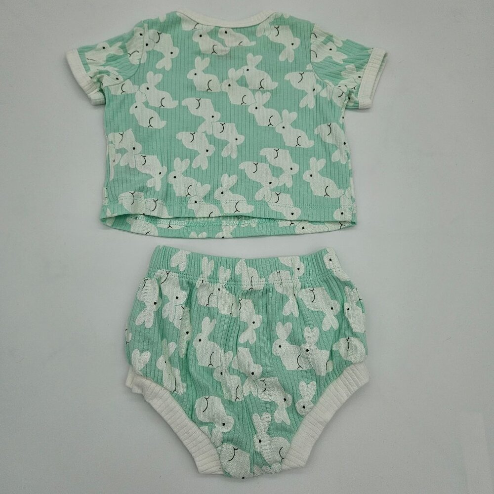 Cat & Jack - 3-6M - Bunny Print Top & Shorts Set photo 2