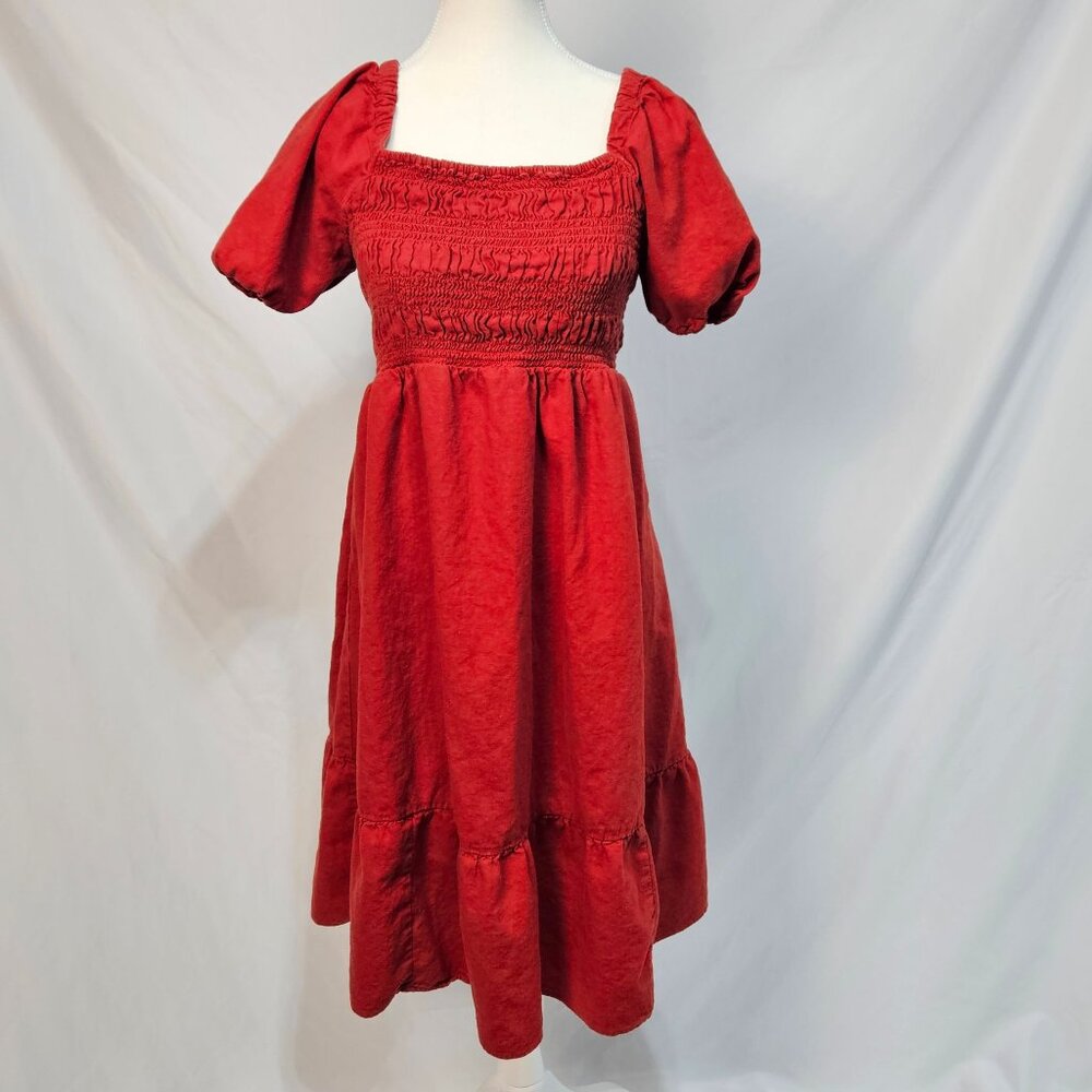 Isabel Maternity by Ingrid & Isabel - Size M - Red Maternity Smocked Dress photo 2