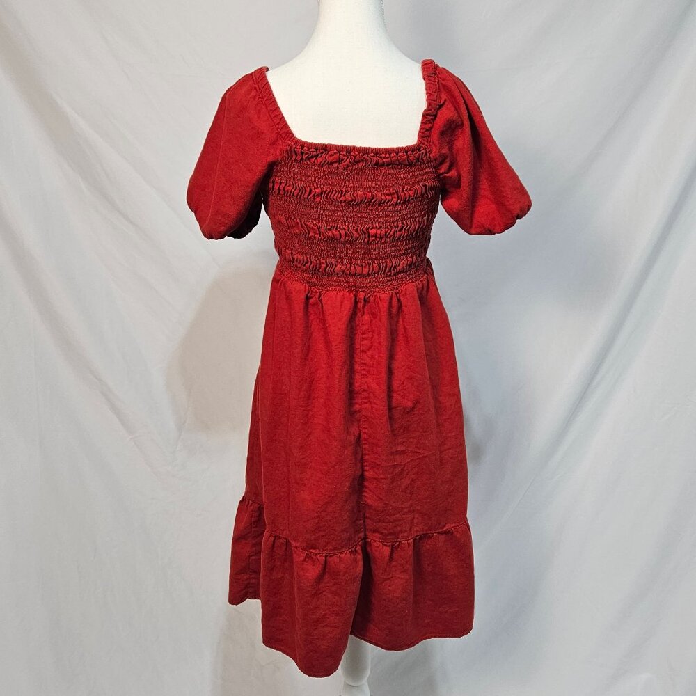 Isabel Maternity by Ingrid & Isabel - Size M - Red Maternity Smocked Dress photo 4