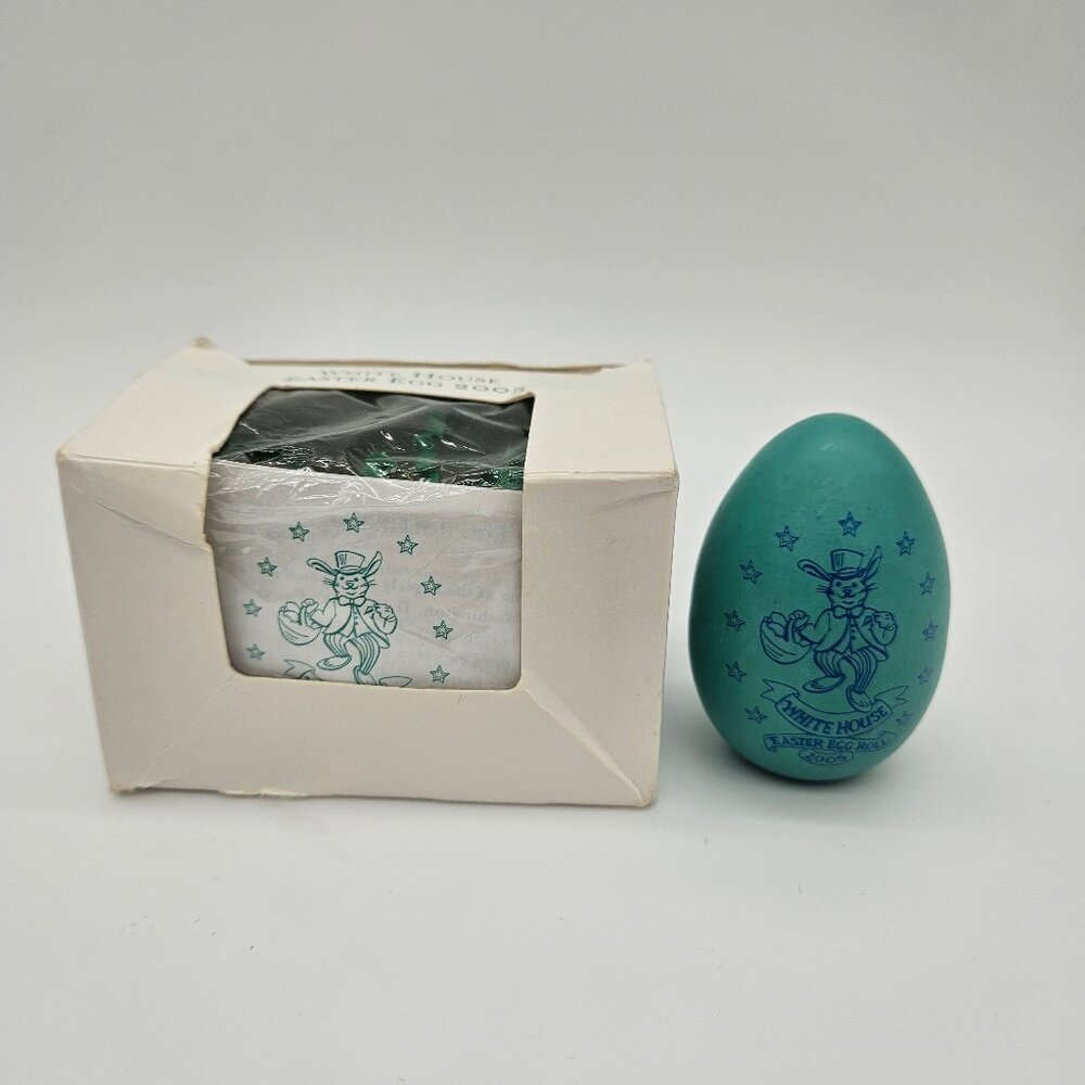 2005 WHITE HOUSE EASTER EGG - TEAL - COLLECTIBLE ITEM photo 3