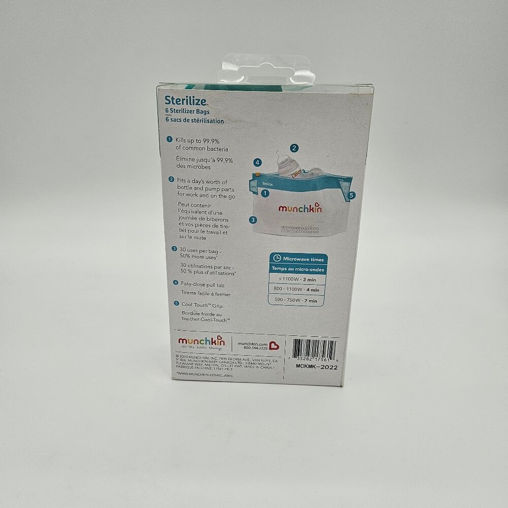 New Munchkin Baby Bottle Sterilizer Bags - Pack of 6 photo 3