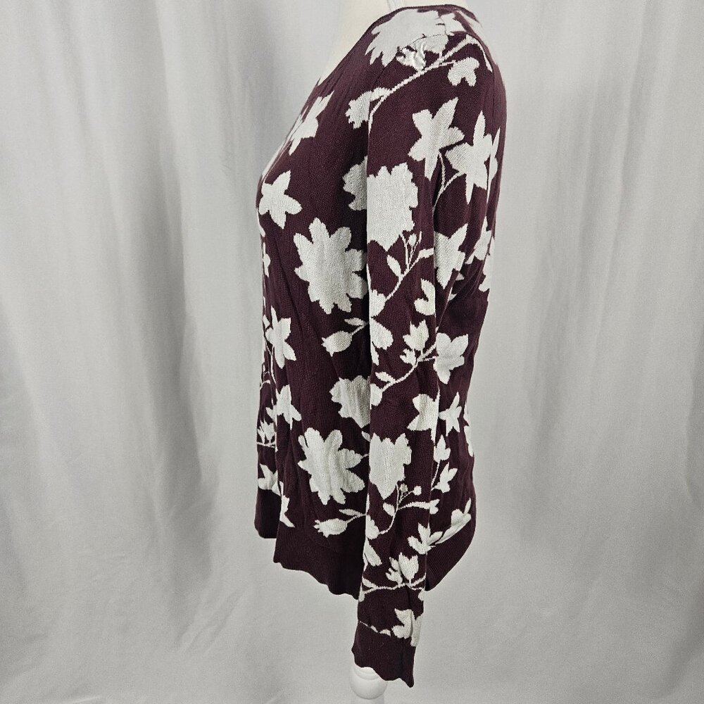 Loft - Size: S - 100% Cotton Floral Print Long Sleeve photo 3