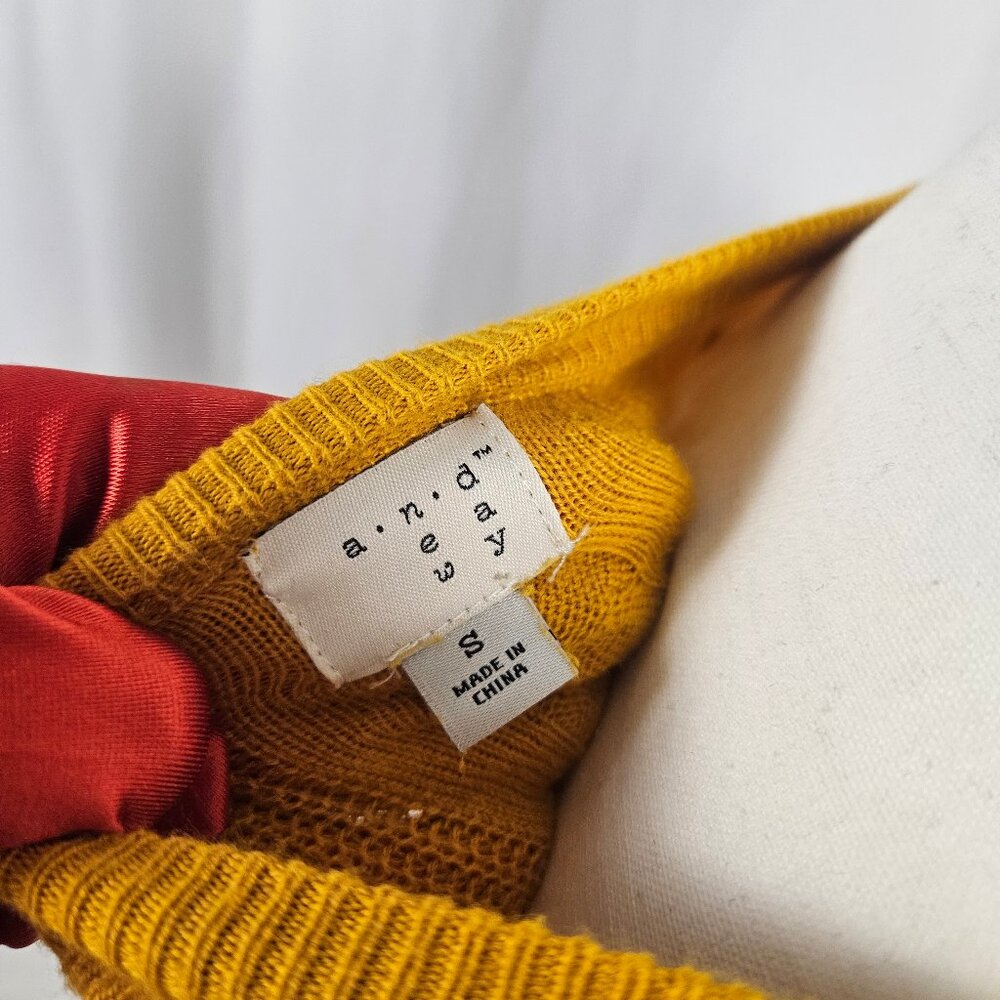A New Day - Golden Yellow Knit Sweater - Size Small photo 6