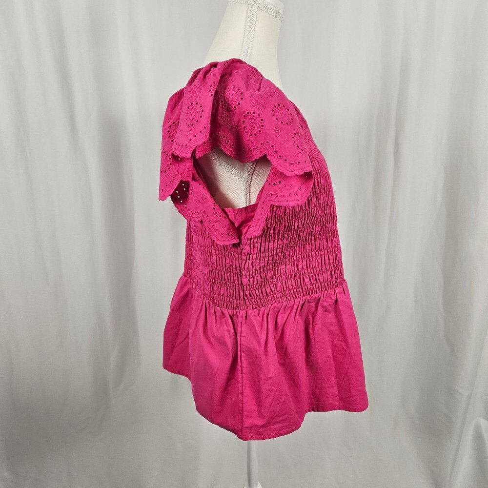 Time and Tru - Size: L (12-14) - Pink Peplum Top photo 2