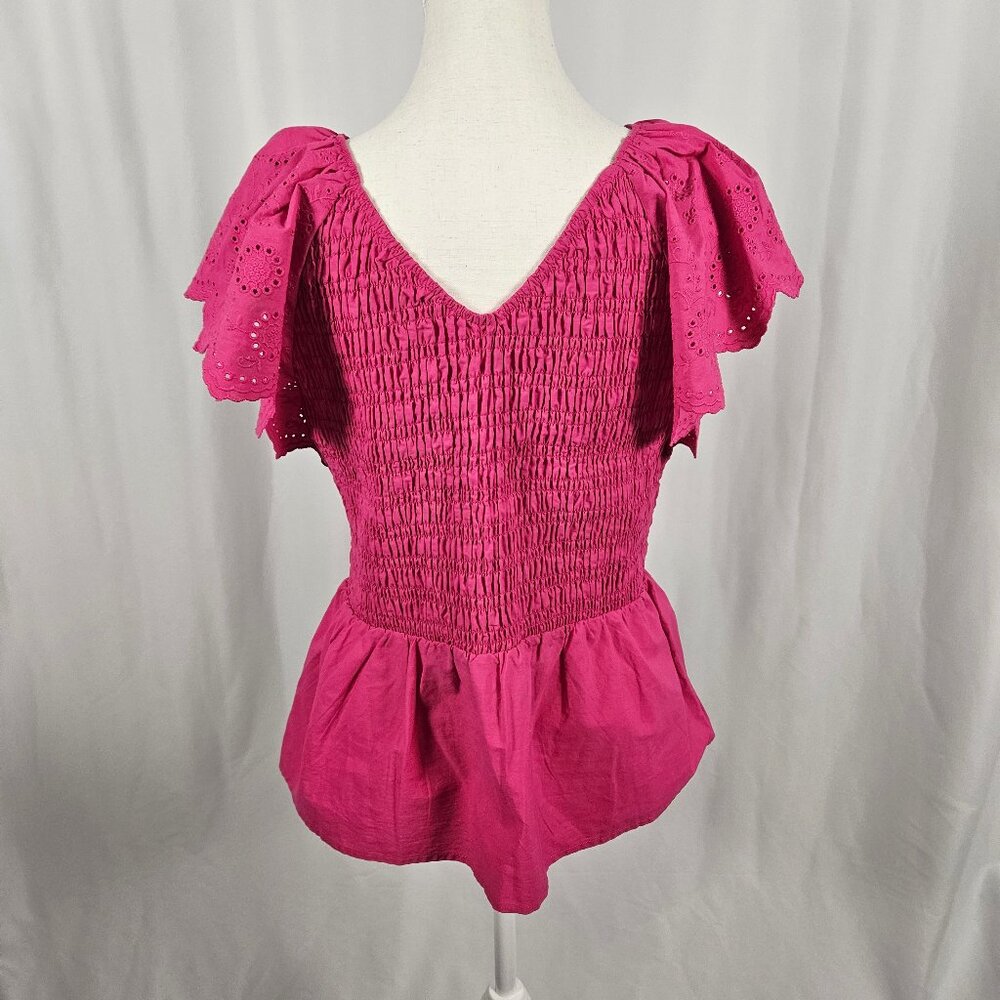 Time and Tru - Size: L (12-14) - Pink Peplum Top photo 3