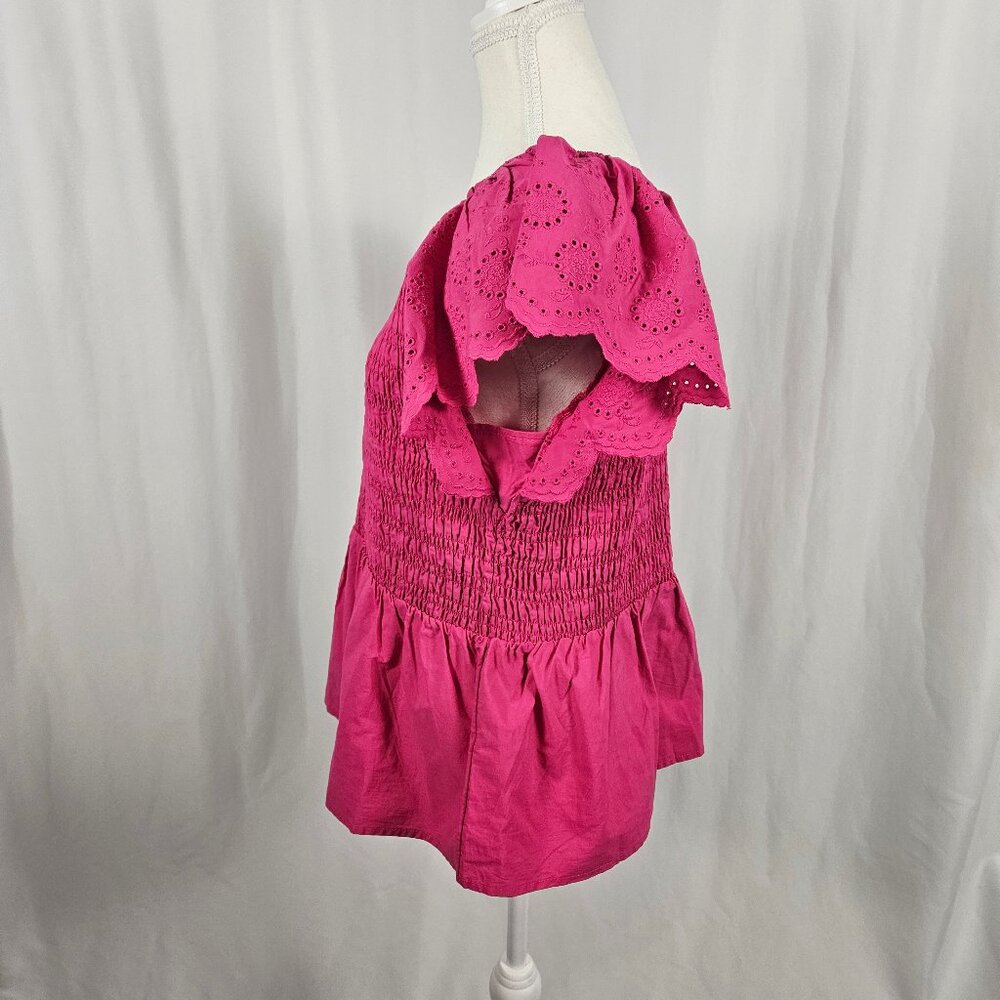 Time and Tru - Size: L (12-14) - Pink Peplum Top photo 4