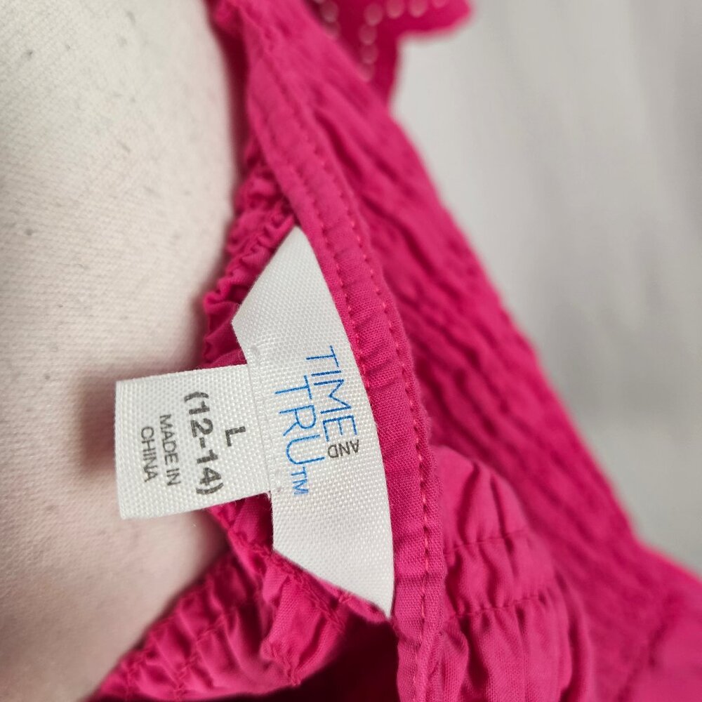 Time and Tru - Size: L (12-14) - Pink Peplum Top photo 5