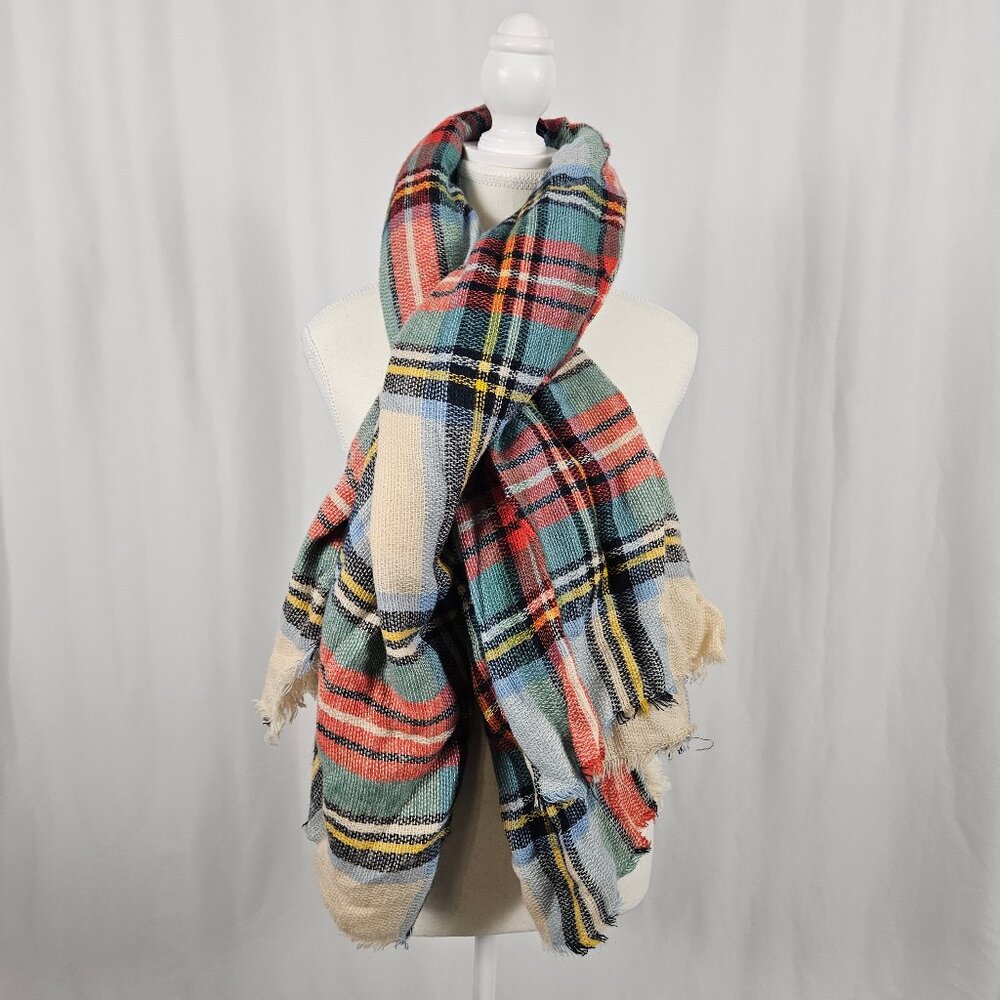 Aerie Plaid Large Cozy Blanket Scarf