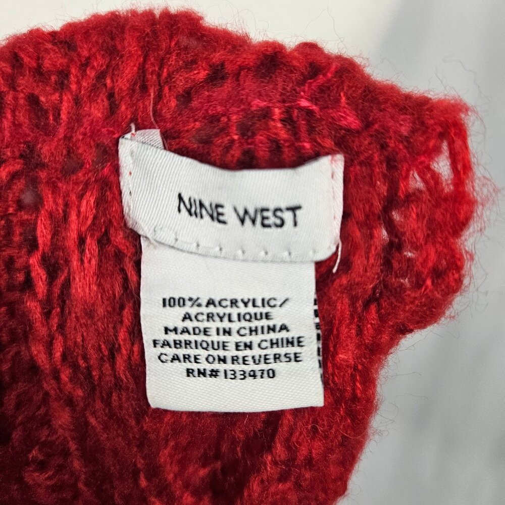Nine West Red Knit Infinity Scarf photo 3
