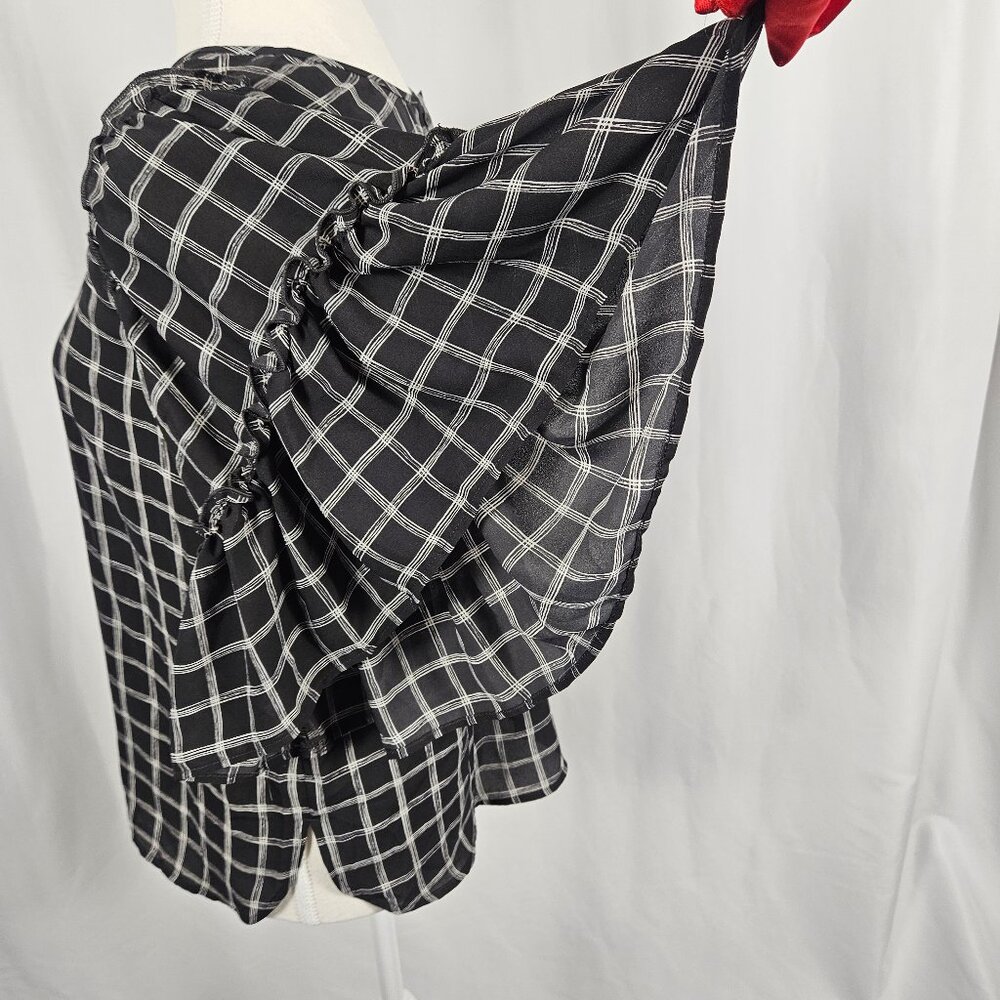 Loft - Size: XS - Chic Plaid Ruffle Blouse photo 6