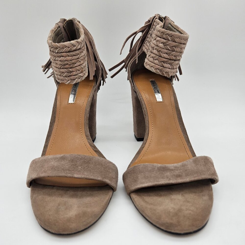 BCBG Suede Heels - Size: 7 - Fringe Sandal Chic photo 2