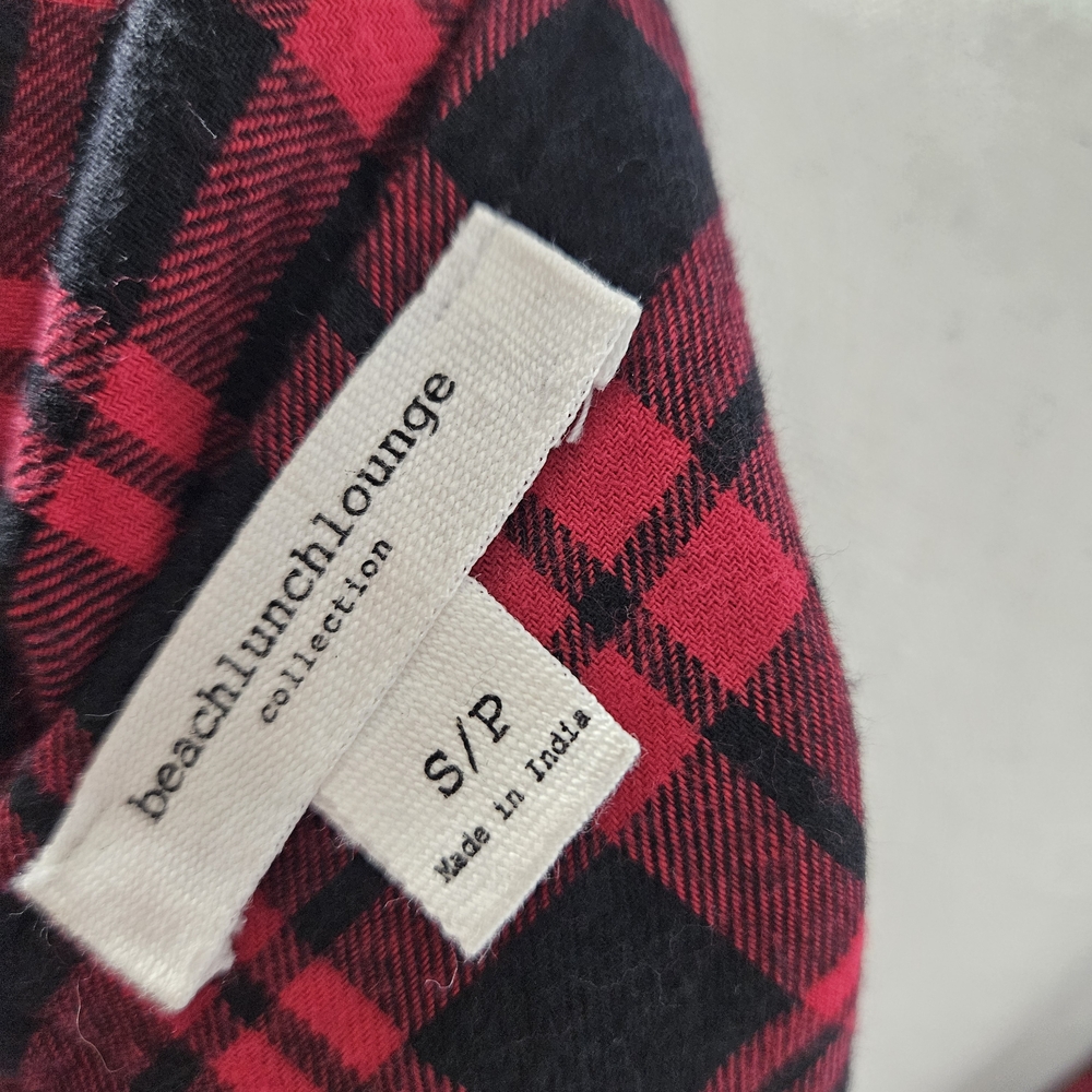 Red and Black Plaid Ruffle Sleeve Dress Size Small photo 2