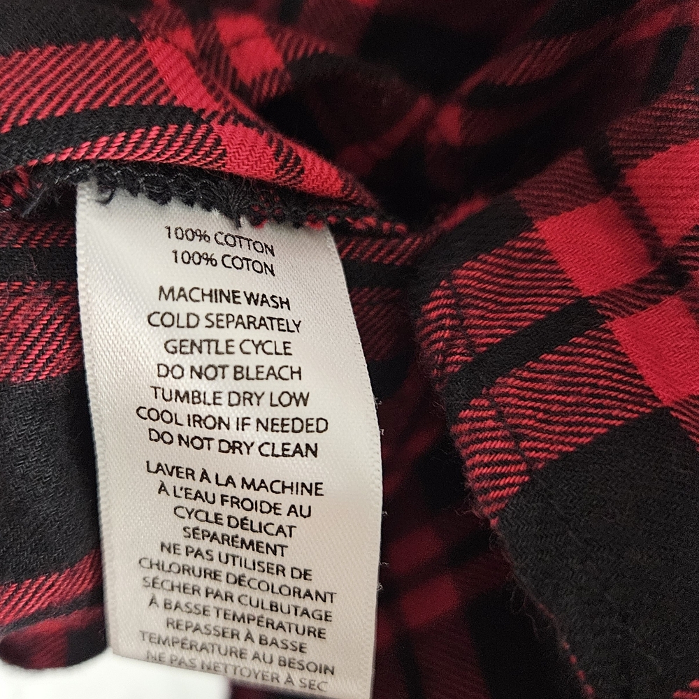 Red and Black Plaid Ruffle Sleeve Dress Size Small photo 8
