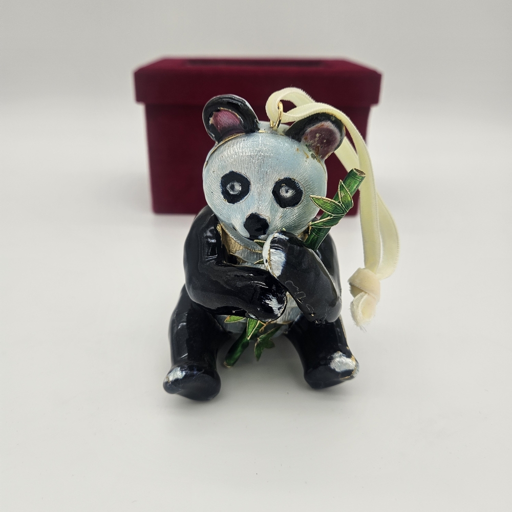 Cloisonne Panda Figurine Ornament photo 2