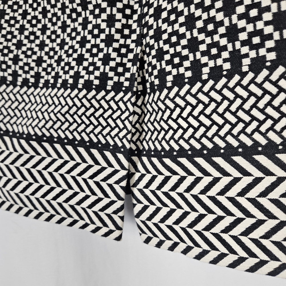 J. Crew Black and White Geometric Pencil Skirt Size 10 photo 3