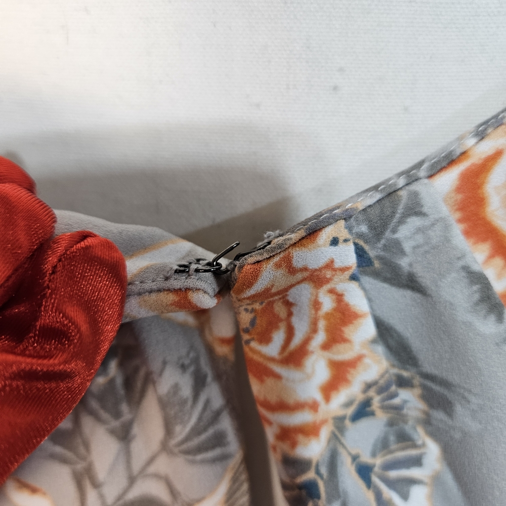 Banana Republic Gray Floral Midi Dress Size 6 photo 7