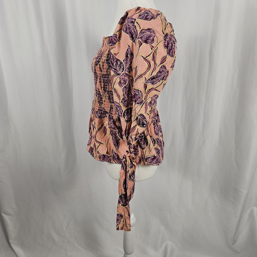 Time and Tru Floral Smocked Blouse - Pink and Purple photo 3