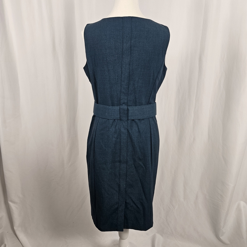 Calvin Klein Teal Belted Midi Dress Size 8 photo 3