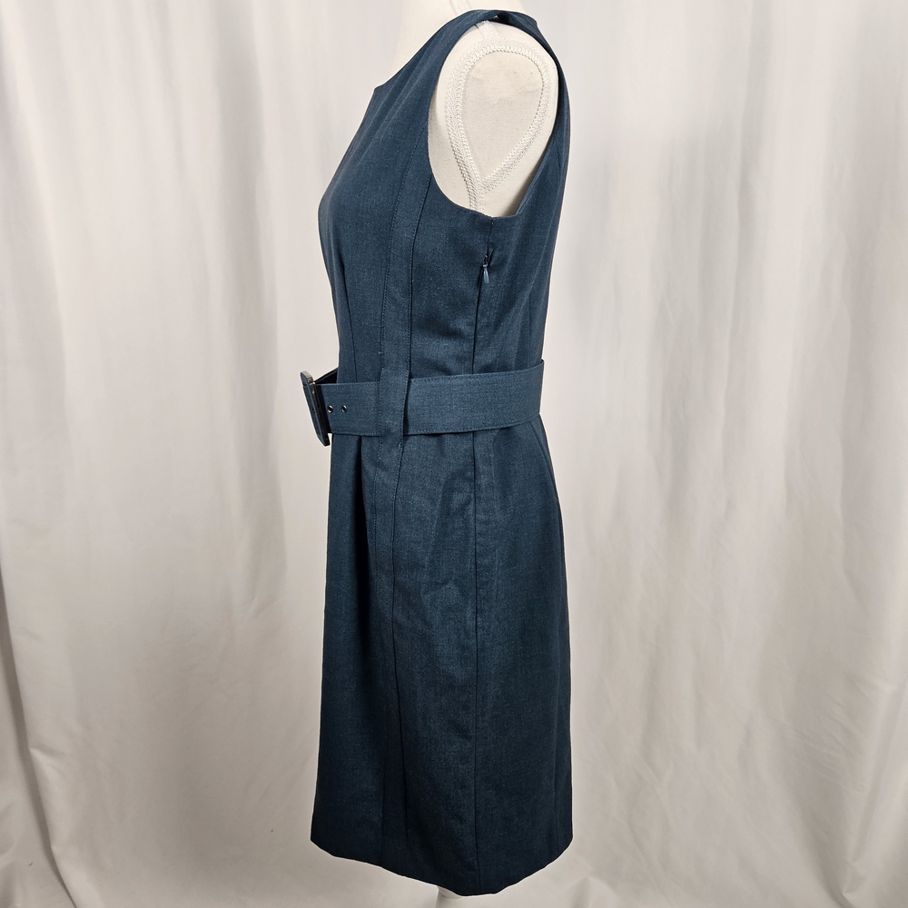 Calvin Klein Teal Belted Midi Dress Size 8 photo 4