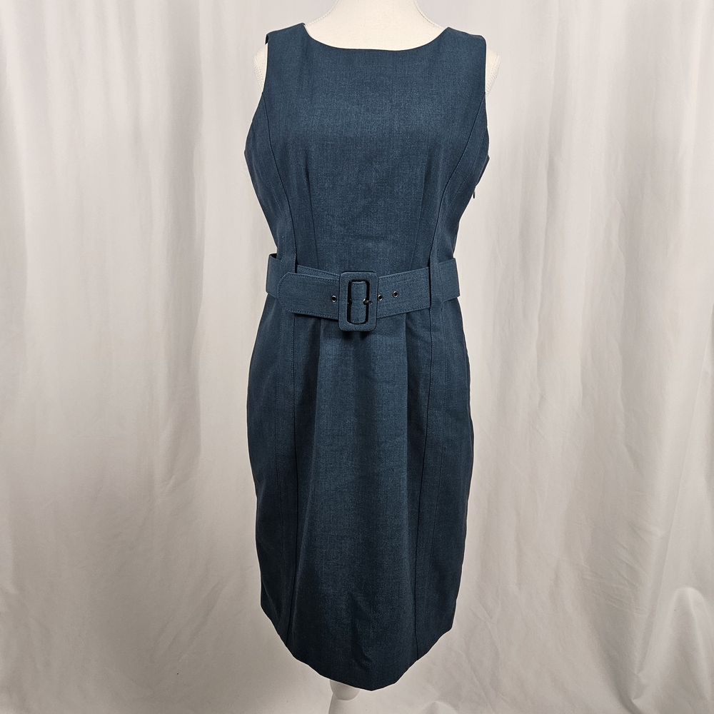 Calvin Klein Teal Belted Midi Dress Size 8