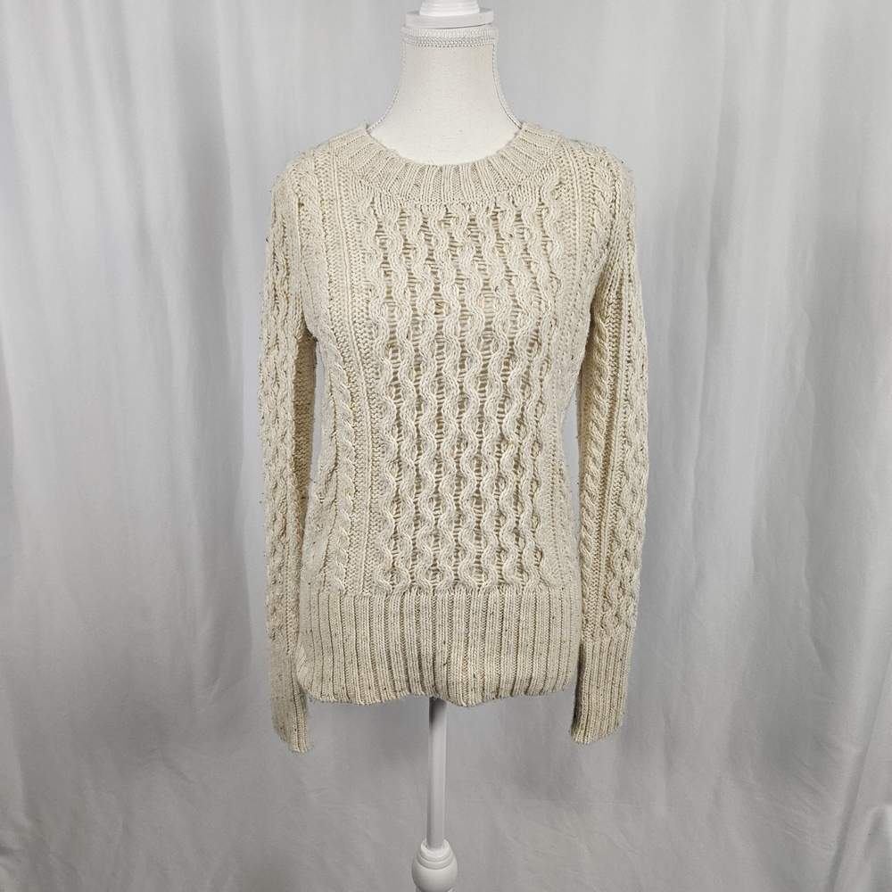 St. John's Bay Cream Cable Knit Sweater photo 2
