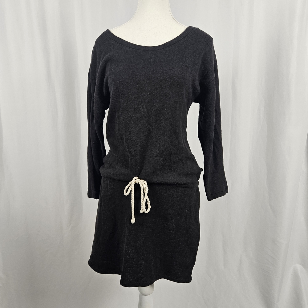 Victoria's Secret Black Long Sleeve Dress with Rope Belt Size Small