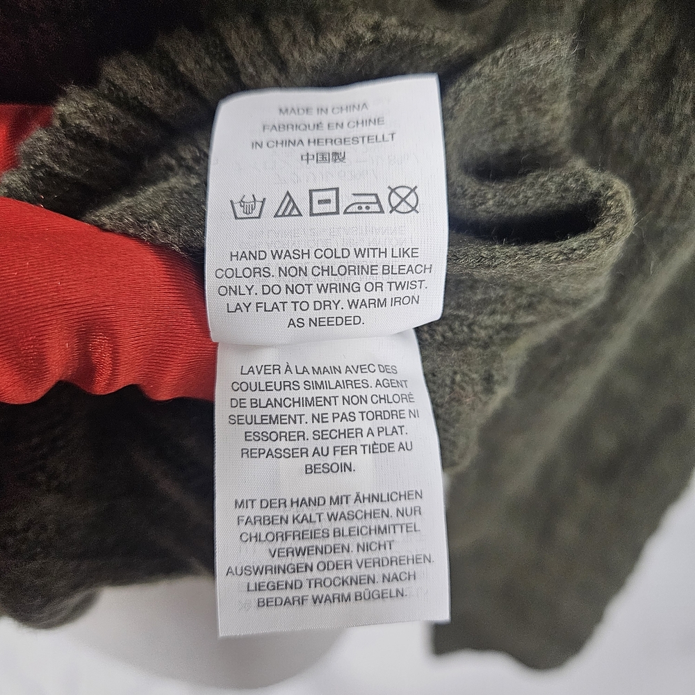 J. Crew Forest Green Cable Knit Sweater Size Small photo 9
