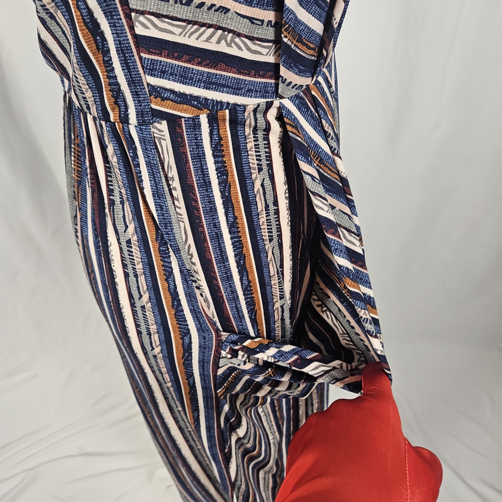 BCBGeneration Navy Striped Midi Dress Size Small photo 3