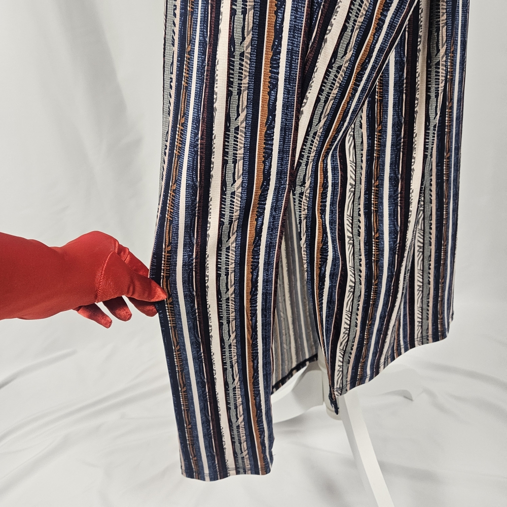 BCBGeneration Navy Striped Midi Dress Size Small photo 4