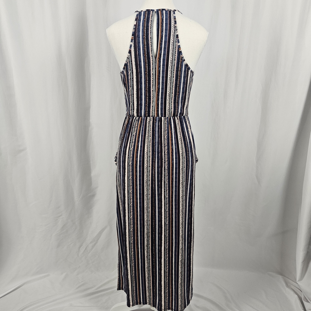 BCBGeneration Navy Striped Midi Dress Size Small photo 5