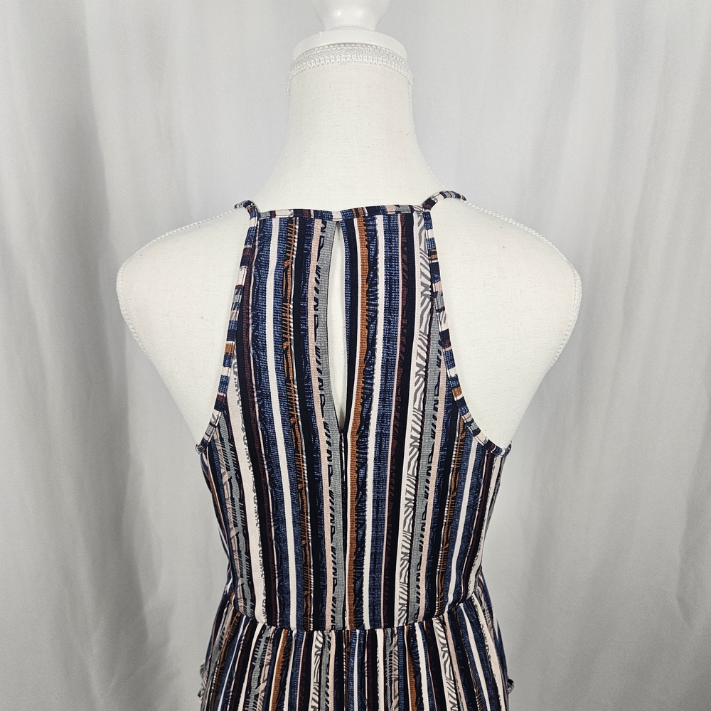 BCBGeneration Navy Striped Midi Dress Size Small photo 6