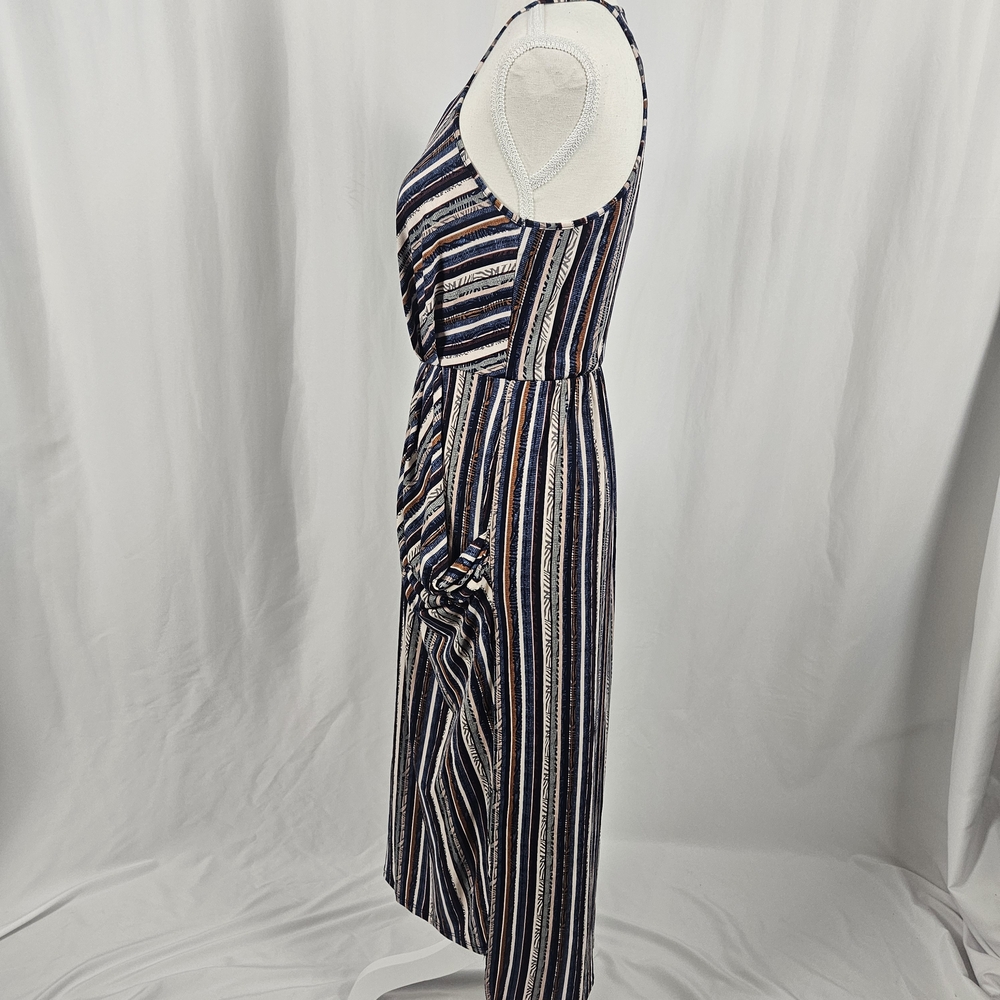 BCBGeneration Navy Striped Midi Dress Size Small photo 7