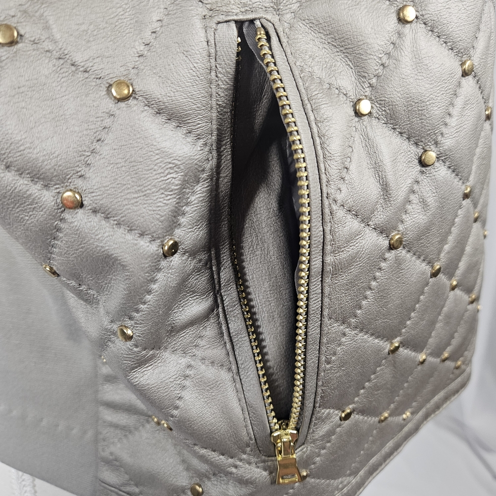 Ellen Tracy Quilted Gray Women's Vest Size Medium photo 12