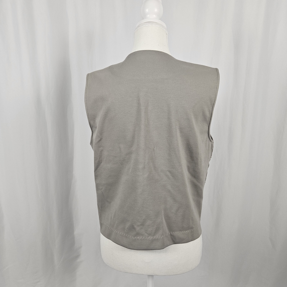 Ellen Tracy Quilted Gray Women's Vest Size Medium photo 9