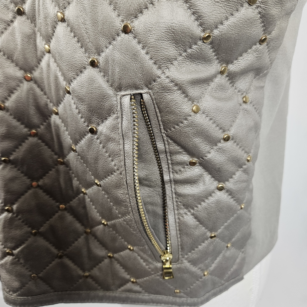 Ellen Tracy Quilted Gray Women's Vest Size Medium photo 11