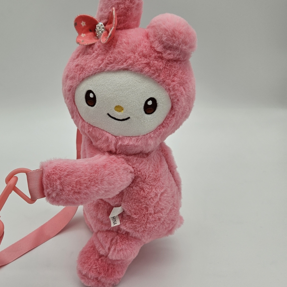 Cute Pink Plush Animal Backpack for Kids photo 2
