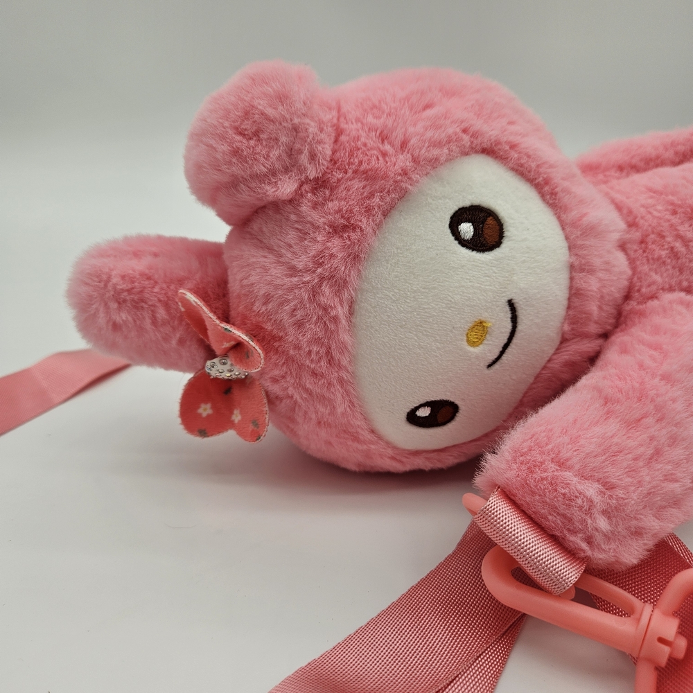 Cute Pink Plush Animal Backpack for Kids photo 5