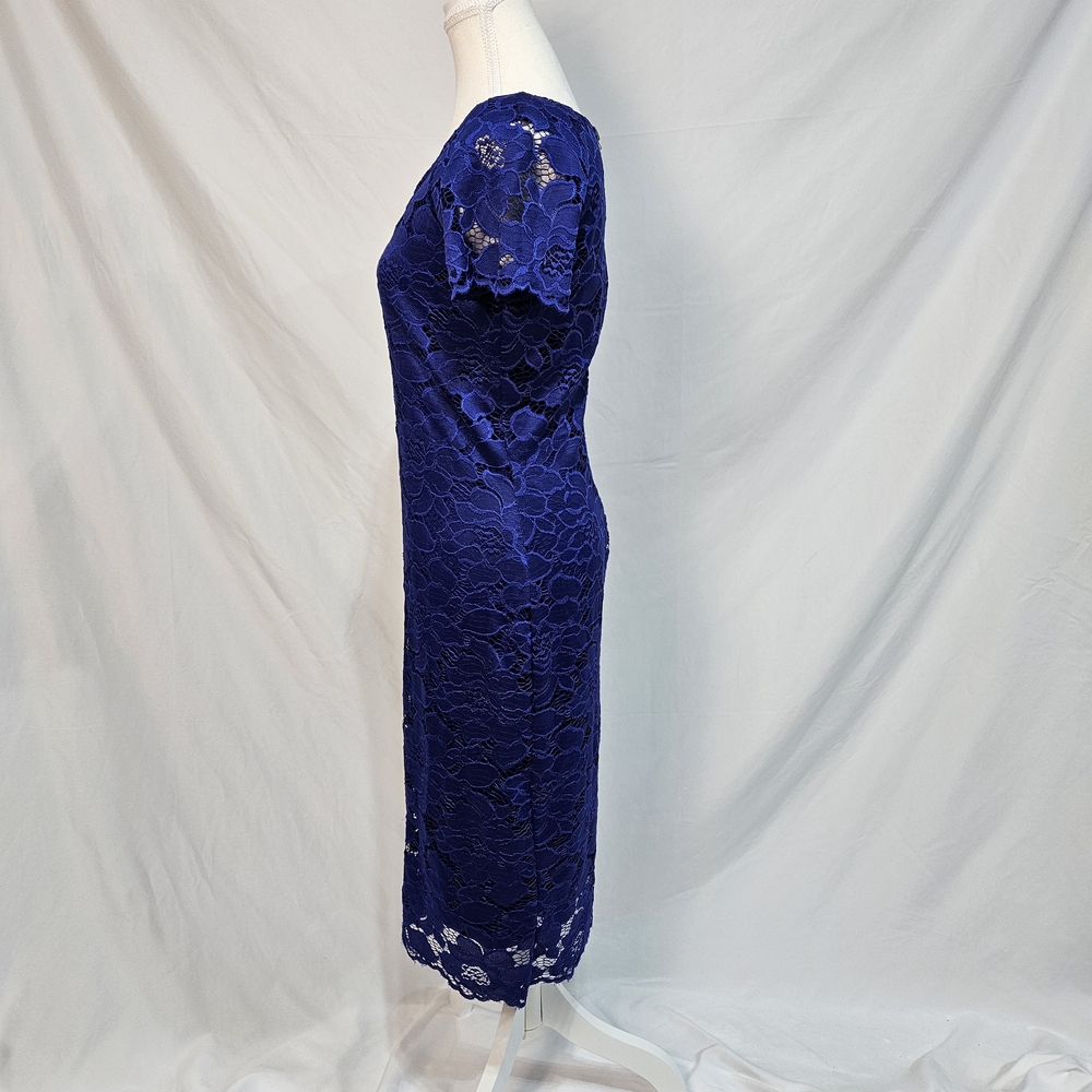 Ronni Nicole Royal Blue Lace Midi Dress photo 4