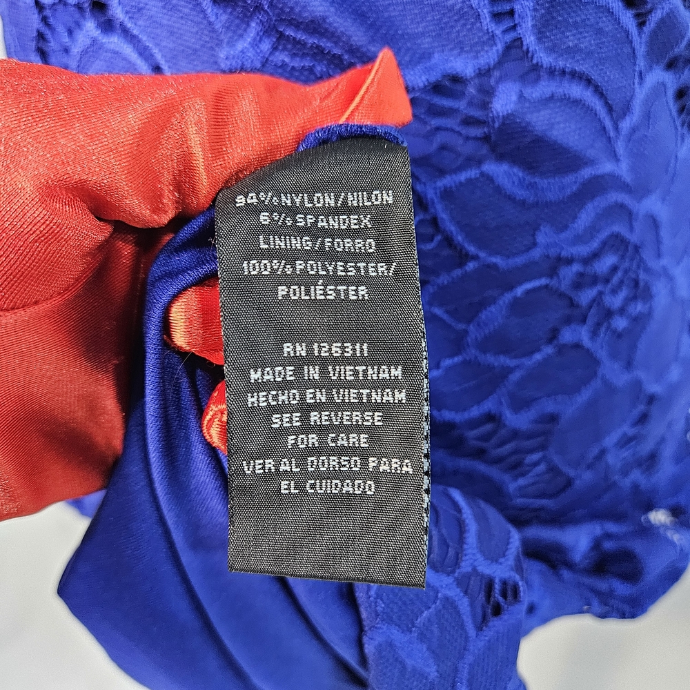 Ronni Nicole Royal Blue Lace Midi Dress photo 5
