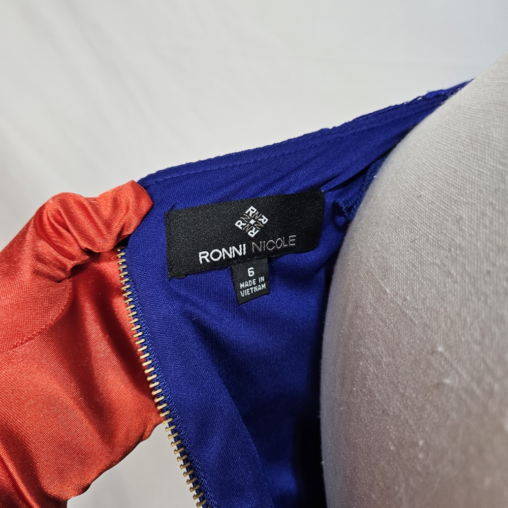 Ronni Nicole Royal Blue Lace Midi Dress photo 6
