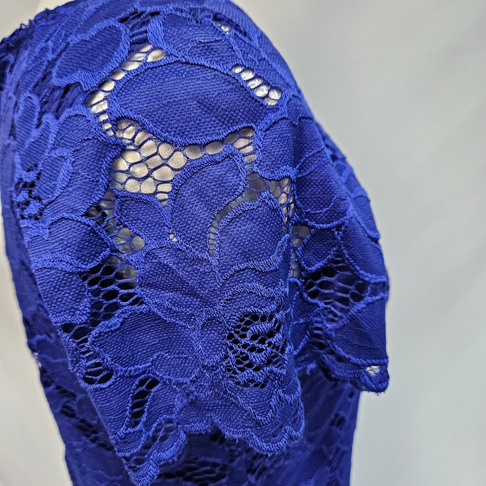 Ronni Nicole Royal Blue Lace Midi Dress photo 7