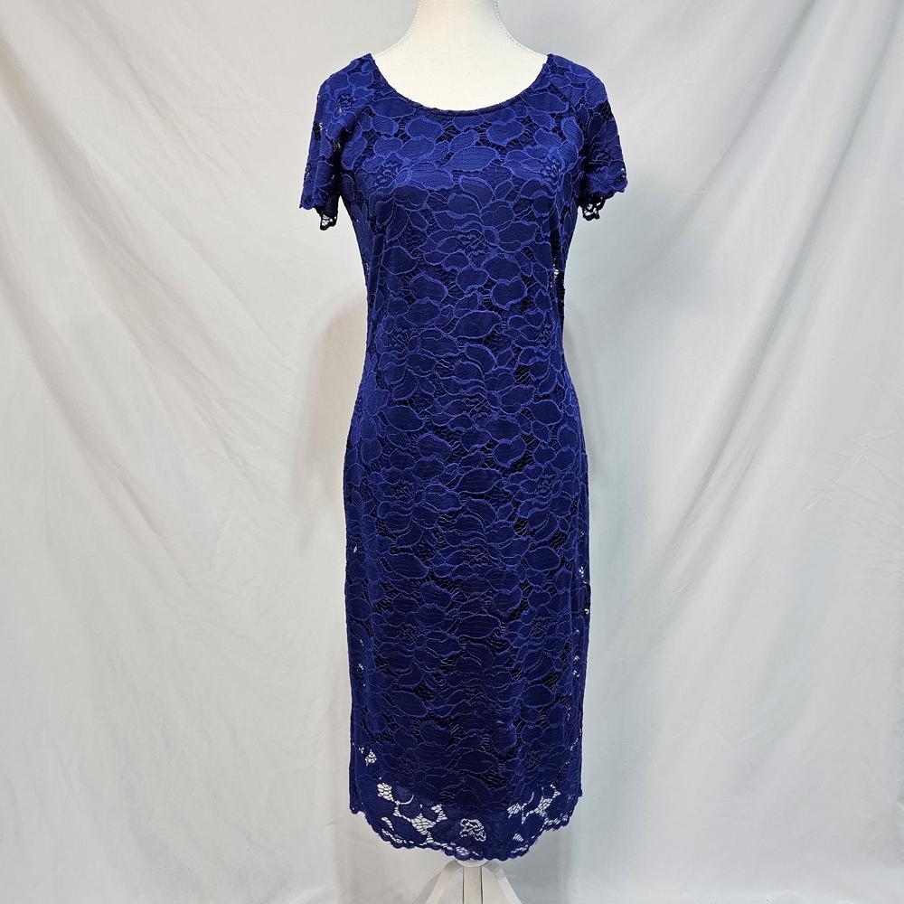 Ronni Nicole Royal Blue Lace Midi Dress