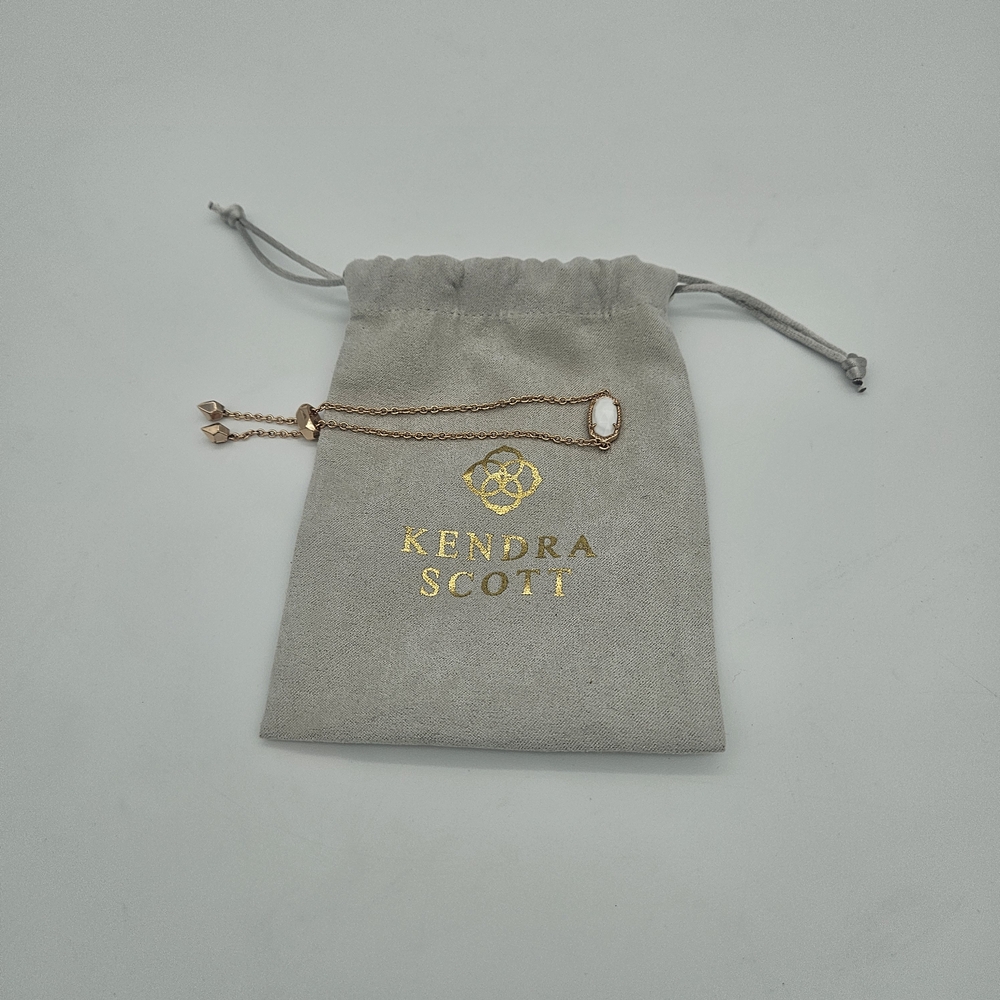 Kendra Scott Rose Gold Bracelet with White Stone