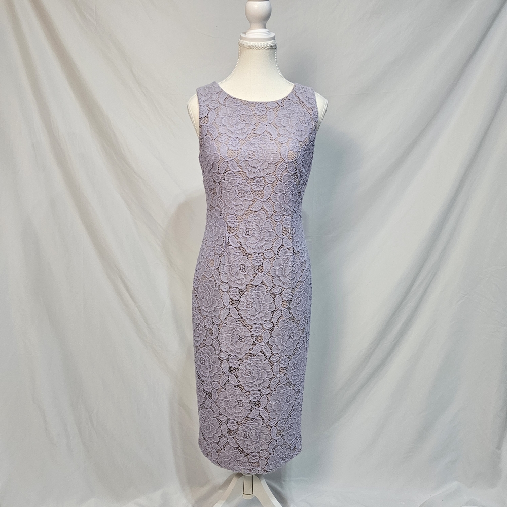 Ivanka Trump Lilac Lace Midi Dress