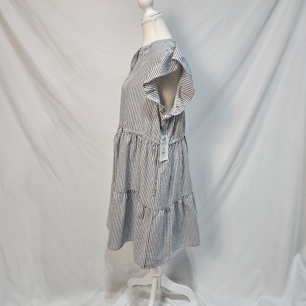 NWT Time and Tru Grey Striped Dress with Pockets Size XL photo 2