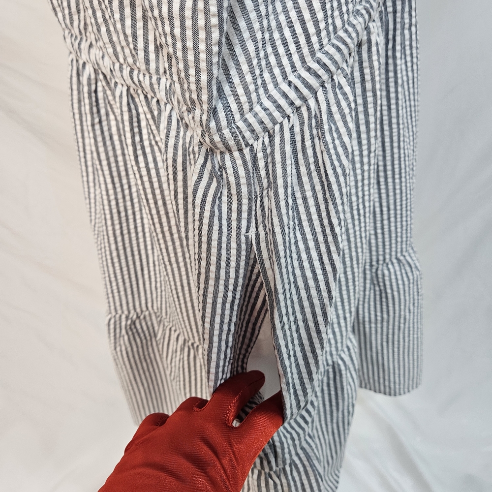 NWT Time and Tru Grey Striped Dress with Pockets Size XL photo 5