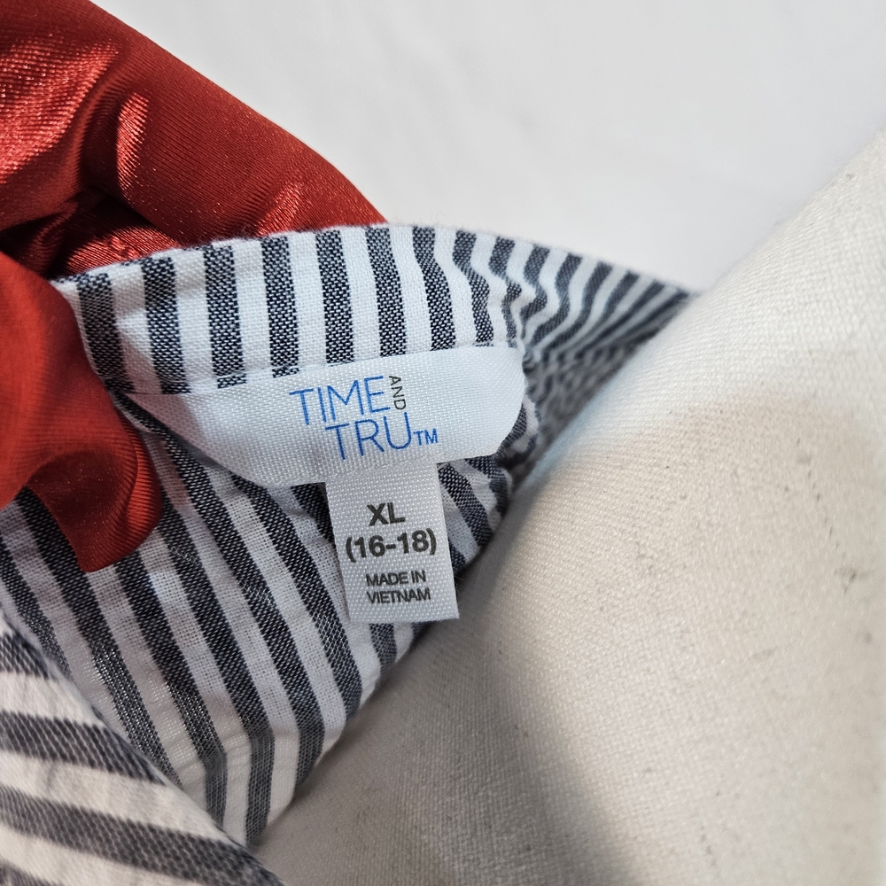 NWT Time and Tru Grey Striped Dress with Pockets Size XL photo 6
