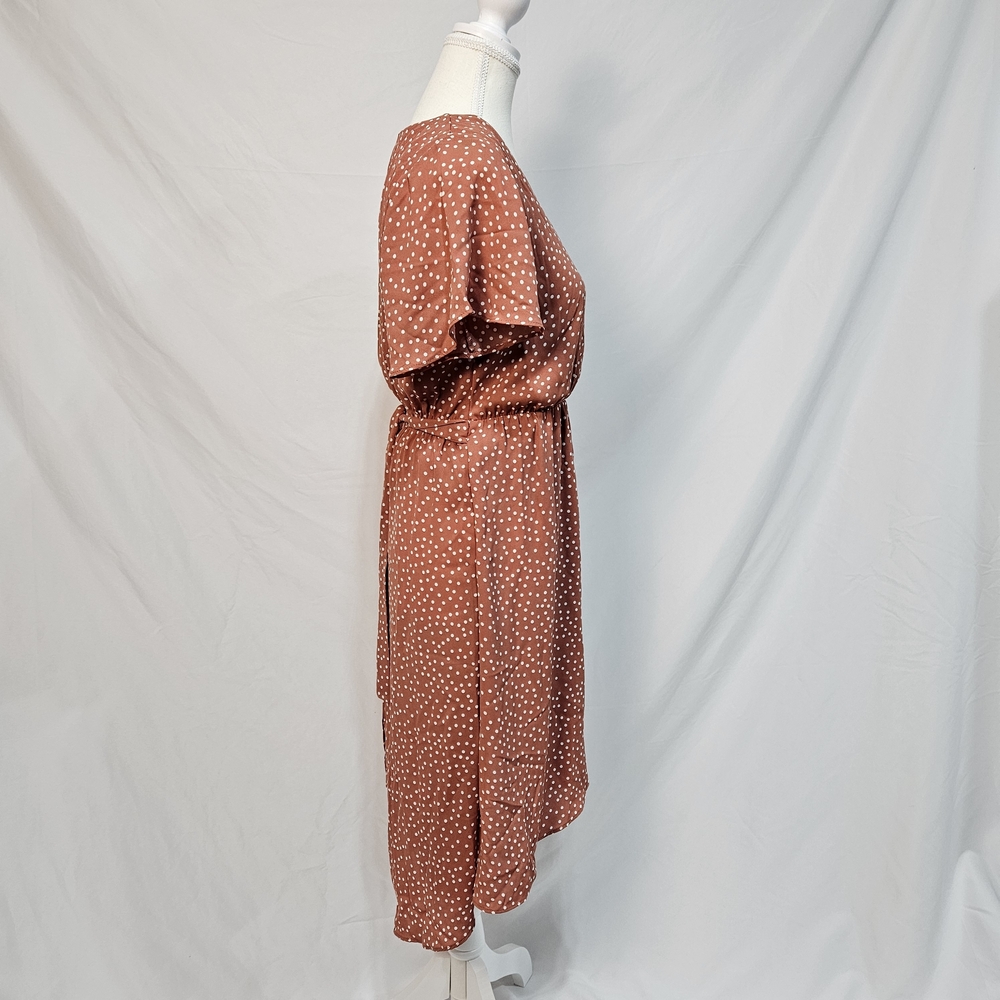 Sienna Sky Rust Polka Dot Midi Dress photo 2