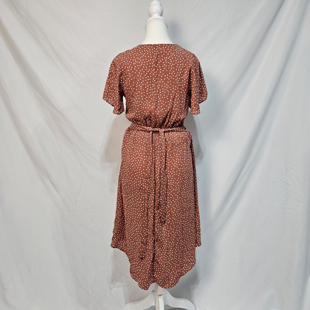 Sienna Sky Rust Polka Dot Midi Dress photo 3