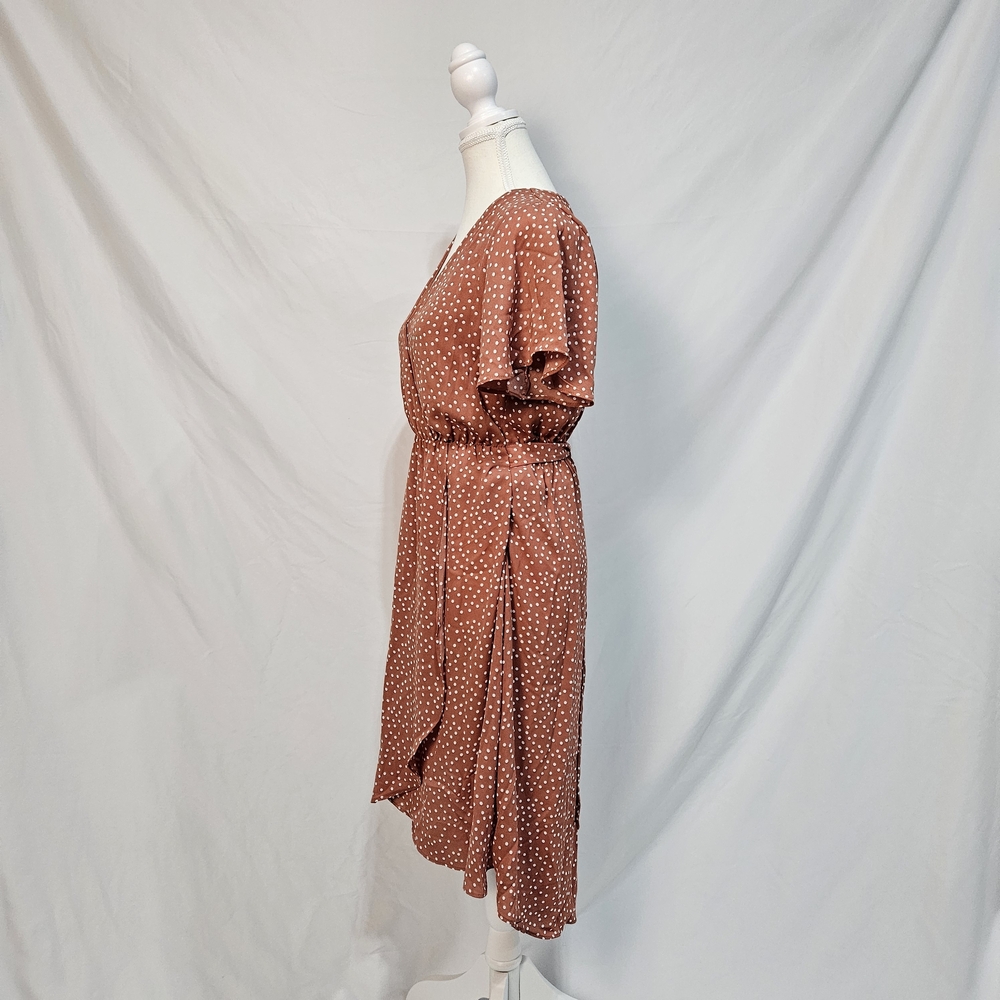 Sienna Sky Rust Polka Dot Midi Dress photo 4